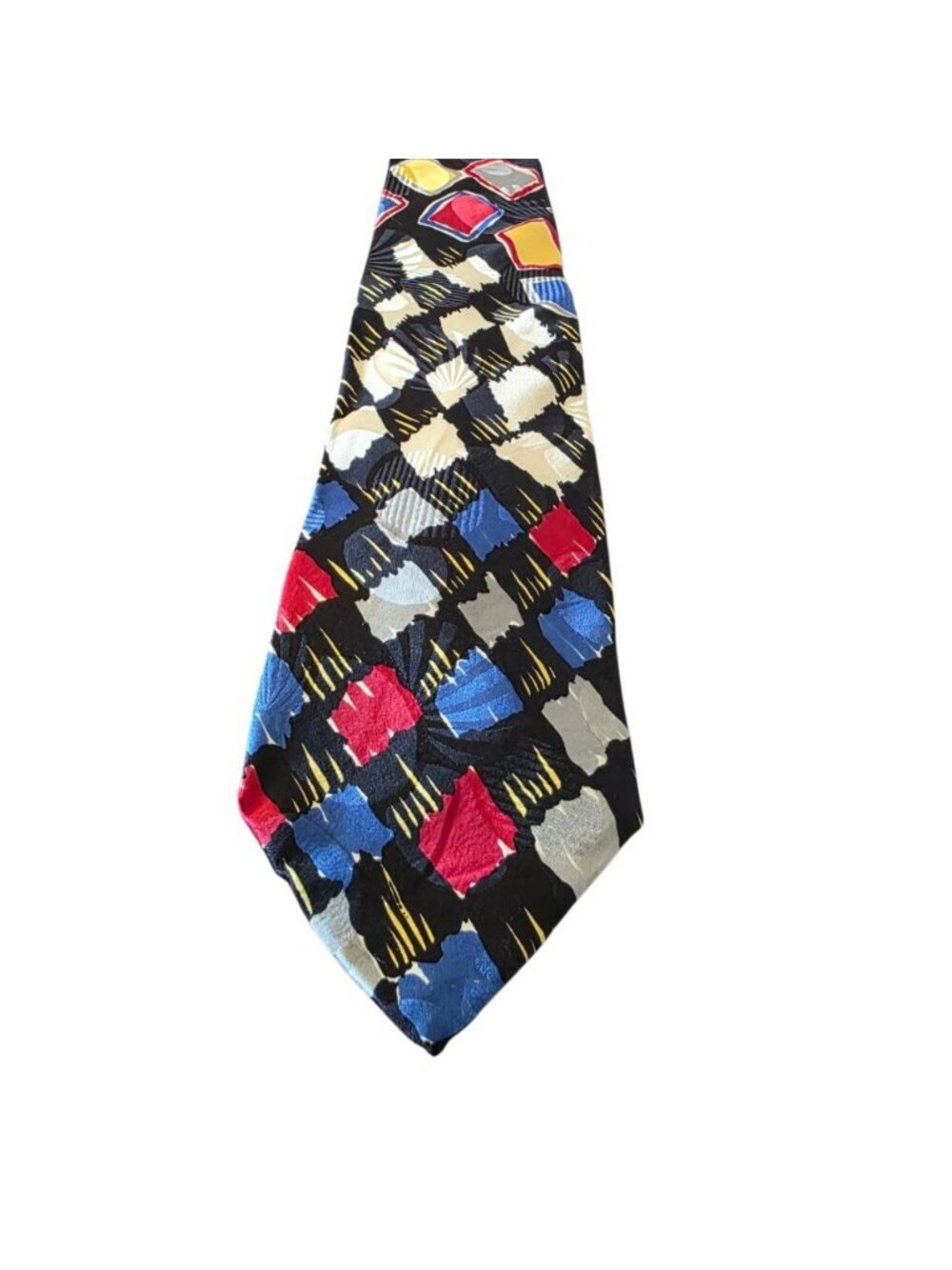 Giorgio Benelli Cravatte 100% Silk Tie Italy Abstract Geometric Red Necktie Vtg - Picture 4 of 13